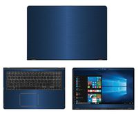 decalrus - Protective Decal for Asus Q535UD 2-in-1 (15.6" Screen) Laptop Blue Texture Brushed Aluminum Skin case Cover wrap BAasusQ535UD_15Blue