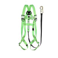 Peakworks Safety Harness Fall Protection Lanyard Kit - Full Body, Industrial, ANSI OSHA Compliant, Adjustable, Hi Vis, 6 FT, 3 Point System - Green, V8252366, Universal