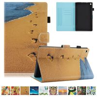 UUcovers Kindle Fire HD 8 Case,Slim Folio Stand Case with Auto Wake/Sleep&[Pen Slot] Smart Cover for Amazon Kindle Fire HD 8 7th Gen 2017 Release & 6th Gen Release 2016 with Free Stylus,Footprints