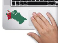 Map with flag inside Turkmenistan 3x4 inches sticker decal die cut vinyl - Made and Shipped in USA