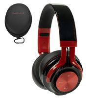 PowerLocus P3 Bluetooth Headphones Over-Ear, [26h Playtime, Bluetooth 5.0] Wireless Hi-Fi Stereo Headphone, Foldable with Mic, Deep Bass, Wired Mode for Cell Phones/Laptop/PC/TV (Black/Red)