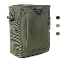 Tactical Molle Drawstring Magazine Dump Pouch, Adjustable Military Utility Belt Fanny Hip Holster Bag Outdoor Ammo Pouch (Army Green)