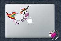 Jumping Cartoon Unicorn Rainbow Tail 8 Inch Color Vinyl Decal