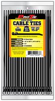 Pro Tie B15SDSM500 15-Inch Screw Mount Standard Duty Cable Tie, UV Black Nylon, 500-Pack
