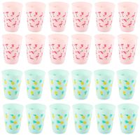 Plastic Party Cups - 24-Pack Reusable Tumblers, 16-Ounce Plastic Cups, Tropical Themed Party Supplies for Bridal Showers, Birthdays, Flamingo and Pineapple Designs, 3.5 x 4.4 x 3.5 inches