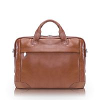 McKlein, S Series, MONTCLARE, Pebble Grain Calfskin Leather, 13" Leather Tablet Briefcase, Brown (15494)