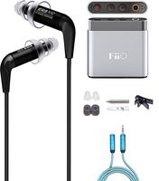 Etymotic Research ER3XR Extended Response Noise-Isolating in-Ear Earphones Bundle with Replacement Filters FiiO A1 Silver Portable Headphone Amplifier, and 6-FT Headphone Extension Cable (3.5mm)