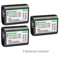 Kastar Battery (3-Pack) for Sony NP-FW50 BC-VW1 BC-TRW and Sony Alpha 7 a7 a7R a3000 a5000 a6000 NEX-3 3N NEX-5 5N 5R 5T NEX-6 NEX-7 NEX-C3 NEX-F3 SLT-A33 A35 A37 A55V Cyber-Shot DSC-RX10 Cameras