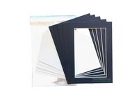 THE DISPLAY GUYS 5x7 Pack of 25 Textured Dignity Blue Picture Photo Matting Mat Boards + Backing Boards + Clear Plastic Bags Complete Set