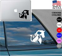 Animal lover Horse Dog Cat Love Pet Vinyl Decal Sticker for Car Window Laptop (2) Cat Dog Horse, Black)