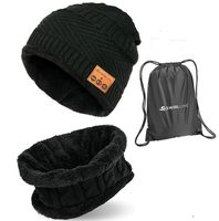 Bluetooth Beanie Wireless Hat with Scarf - Headphone Beanie Hat with Upgraded Bluetooth 5.0 - Wireless Beanie Bluetooth Hat for Women Men Teens - Warm Knitted Fleece Music Hat - Gorros con Bluetooth