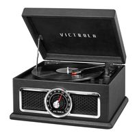Victrola 4-in-1 Nostalgic Plaza Bluetooth Record Player with 3-Speed Turntable and FM Radio, Black