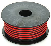 GS 18 AWG (American Wire Gauge) 100 FT Red & 100 FT Black (200 Feet total) stranded Pure Copper Zip Cord Low Voltage Automotive Power Ground Cable for Car Amplifier Trailer Harness Hookup Wiring