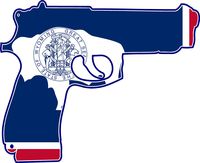 Wyoming Flag Pistol Sticker