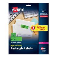 Avery Neon Address Labels with Sure Feed for Laser Printers, 1 x 2 5/8", 750 Green Stickers(5971)