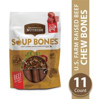 Rachael Ray Nutrish Soup Bones Longer Lasting Dog Treats, Beef & Barley Flavor, 11 Bones