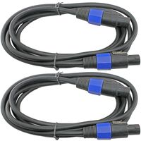 MCSPROAUDIO 12 Gauge Speakon Compatible Speaker Cables 2 Cable Pack (10 Foot each speakon to speakon)
