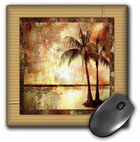 3dRose LLC 8 x 8 x 0.25 Inches Mouse Pad, Tropical Sunset in Grunge (mp_36532_1)