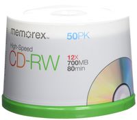 Memorex CD Rewritable Media - CD-RW - 12x - 700 MB - 50 Pack Spindle 03433