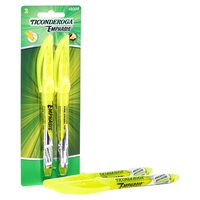 TICONDEROGA Emphasis Fluorescent Highlighters, Pocket Style, with Clip, Chisel Tip Yellow, 2-Pack (48009)