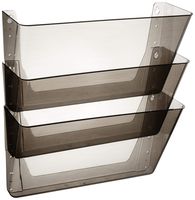 Deflecto 73502 Docupocket three-pocket file partition set w/brackets, letter, smoke