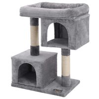 FEANDREA Cat Tree for Large Cats, 2 Cozy Plush Condos and Sisal Posts UPCT61W