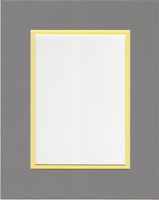 Pack of 5 11x14 Ocean Grey and Yellow Double Picture Mats Cut for 8x10 Pictures