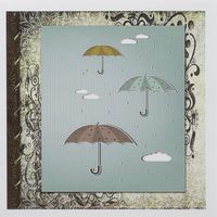3dRose Greeting Cards, 6 x 6 Inches, Pack of 12, Autumn Umbrellas (gc_110873_2)