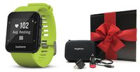 Garmin Forerunner 35 (Lime) GPS Running Watch Gift Box Bundle | Includes GPS Running Watch with Wrist-Heart Rate, PlayBetter USB Car/Wall Adapters, Protective Case | Black Gift Box