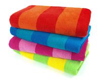 Kaufman - 100% Cotton Velour Striped Beach & Pool Towel 4-Pack - 30in x 60in