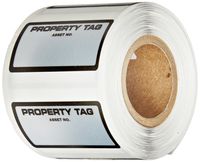 Brady CLWO-217-969 Metallized Polyester I.D. Pro Plus,  Ls2000 & Bradymarker xc Plus Printer Labels , Black On Silver, Legend "Property Tag" (250 Labels per Roll, 1 Roll per Package)