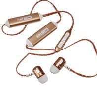 Altec Lansing MZX148 Bluetooth Metal Earphones with 30 Foot Wireless Range, Up to 5 Hours of Battery Life, Built-in Microphone and Voice Assistant (Gold)