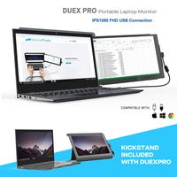 Mobile Pixels Duex Pro Portable Monitor for Laptops 12.5" Full HD IPS USB A/Type-C USB The On-The-Go Dual-Screen Monitor, Plug and Play (Duex Pro w/Kickstand)