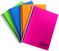 Norcom COLORZ 3 Subject Notebook, 9.5 x  6 inches, 4 Assorted Colors, 1 Notebook per Order, Color May Vary (77387-12)