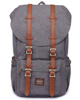 KAUKKO Laptop Outdoor Backpack Travel Hiking Camping Rucksack Casual College Daypack Fits 15" (Canvas Grey)