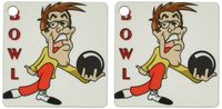 3dRose Funny Bowling Man Cartoon Character Sports Design - Key Chains, 2.25 x 4.5 inches, set of 2 (kc_116309_1)
