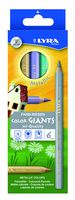 LYRA Color-Giants Colored Pencils, Lacquered, 6.25 Millimeter Cores, Set of 6 Pencils, Assorted Metallic Colors (3941062)