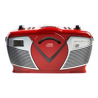 Sylvania Portable Cd Boombox with Am/FM Radio, Retro Style, Red