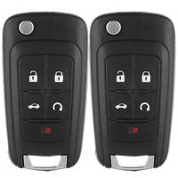 ECCPP 2X Replacement fit for Uncut Keyless Entry Remote Key Fob Shell Case GMC Terrain/Buick Allure LaCrosse Regal Verano Encore/Chevrolet Camaro Cruze Malibu Equinox Sonic Impala OHT01060512