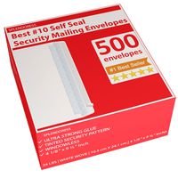 500 Self Seal Security Mailing Envelopes - #10 White Letter Businesses Envelopes -500 Peel and Seal Tinted Windowless # 10 Envelope - Printer Friendly - Self Stick Bulk Envelops