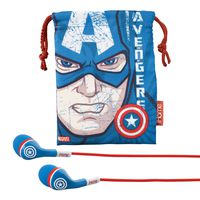 Avengers Captain America Noise Isolating earphones with Travel Pouch, MC-M152