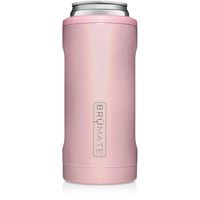 BrüMate Hopsulator Slim Double-walled Stainless Steel Insulated Can Cooler for 12 Oz Slim Cans (Glitter Blush)