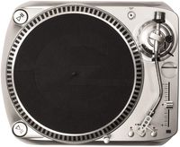 Crosley DJ100 Direct Drive DJ Turntable with Built-in Preamp and RCA/USB Outputs, Silver