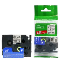 Compatible Brother 3/4" (18mm) Black on White TZe P-touch tape for Brother PT-1880, PT1880 label maker with a replacement TZe Tape Guide included