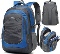 Backpack for School Bookbag College Student Travel Business Hiking Fit Laptop Up to 15.6 Inch Lightweight Night Light Reflective (Blue)