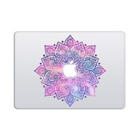 Laptop Stickers MacBook Decal - Removable Vinyl w/Glowing Apple Logo Diecut - Mandala Decal Purple Blue Colorful Skin for MacBook Air Pro 13 15 inch Mac Retina - Best Decorative Sticker - Artsybb
