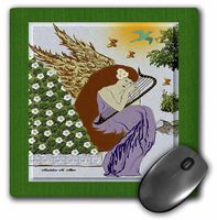 3dRose LLC 8 x 8 x 0.25 Inches Angel Playing Harp in a Garden - Christmas Art 9 Mouse Pad (mp_6681_1)