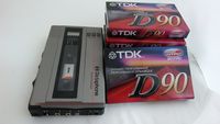Dictaphone 2253 cassette recorder with 4 TDK 90 minute cassette tapes