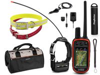 Garmin Alpha 100 TT15 Combo (3 Collar) HuntBetter Bundle w/ TT15 Dog GPS Collars, Extra Collars, PlayBetter Portable Charger & Tether | Track & Train Dog GPS (Black, Red, Yellow)