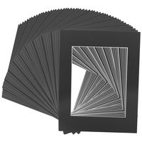 Golden State Art, Acid Free, Pack of 50 11x14 Black Picture Mats Mattes with White Core Bevel Cut for 8x10 Photo